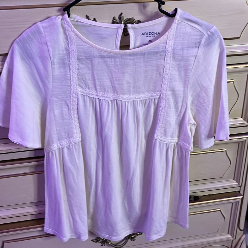white flowy top
